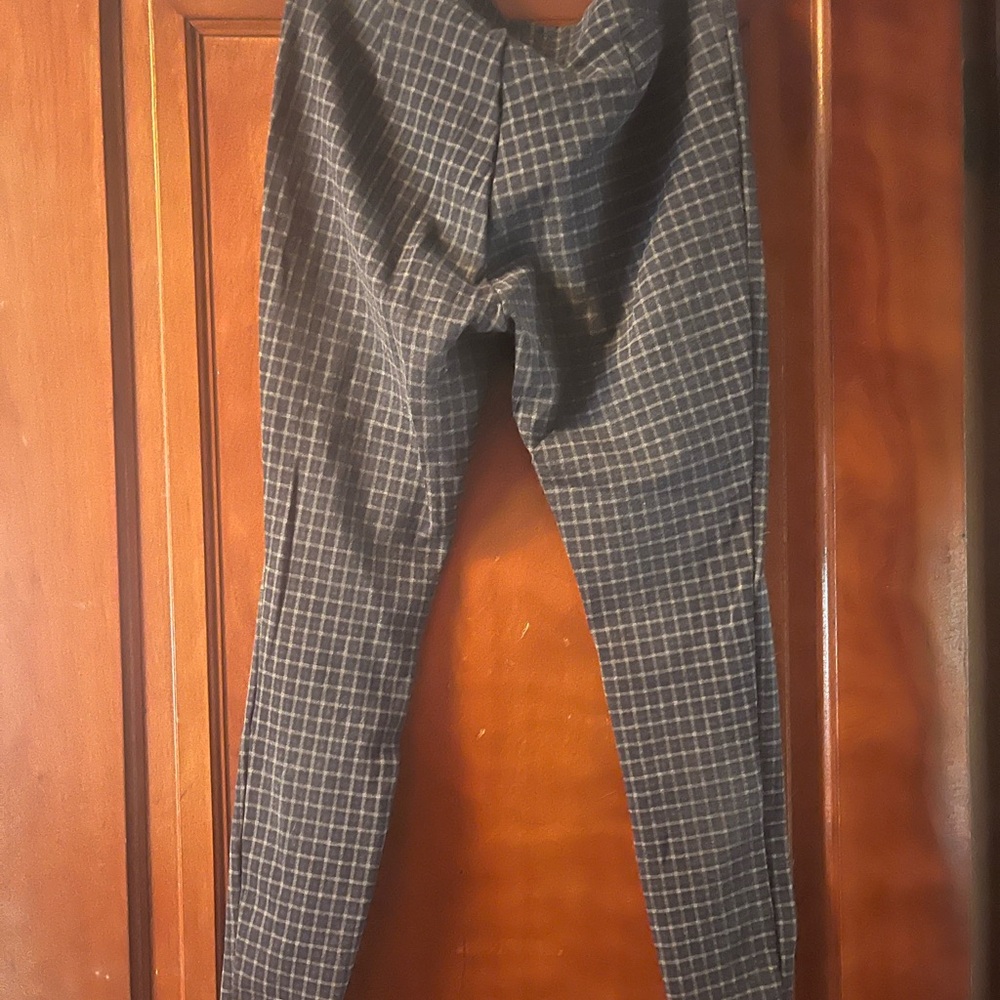 LOFT Women's Black Checkered Leggings